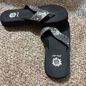Yellow Box Silver Mosaic Sandals
